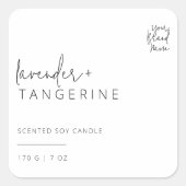 ミニマシンプルリスト大豆キャンドル白黒ラベル スクエアシール (正面)