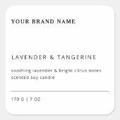 ミニマシンプルリスト大豆キャンドル白黒ラベル スクエアシール (正面)