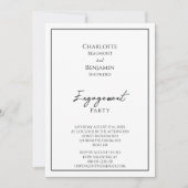 ミニマシンプルリスト婚約パーティ 招待状 (正面)