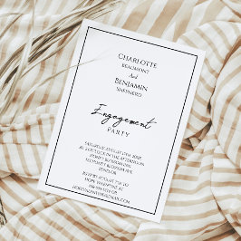 ミニマシンプルリスト婚約パーティ 招待状