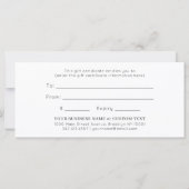 ミニマシンプルリスト小規模企業のギフト券 (裏面)