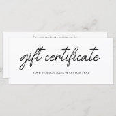 ミニマシンプルリスト小規模企業のギフト券 (正面/裏面)