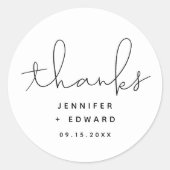 ミニマシンプルリスト感謝していのSCRIPT結婚の ラウンドシール (正面)