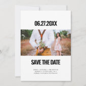 ミニマシンプルリスト日付写真を保存 招待状 (正面)