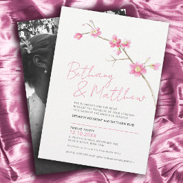 ミニマシンプルリスト水の色の春ピンク 招待状