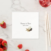 ミニマシンプルリスト沿岸ビーチ結婚式 スタンダードカクテルナプキン (インサイチュ)