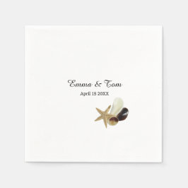 ミニマシンプルリスト沿岸ビーチ結婚式 スタンダードカクテルナプキン