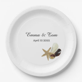 ミニマシンプルリスト沿岸ビーチ結婚式 ペーパープレート