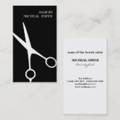 ミニマシンプルリスト白黒シザー美容師 名刺 (正面/裏面)