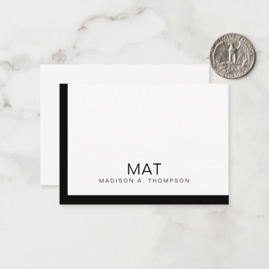 ミニマシンプルリスト白黒プロフェッショナル ノートカード (正面/裏面インサイチュ)