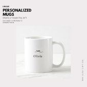 ミニマシンプルリスト白黒ボウモノグラム コーヒーマグカップ