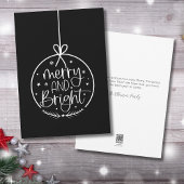 ミニマシンプルリスト白黒メリークリスマス シーズンカード