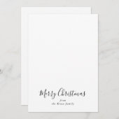 ミニマシンプルリスト白黒メリークリスマス シーズンカード (正面/裏面)