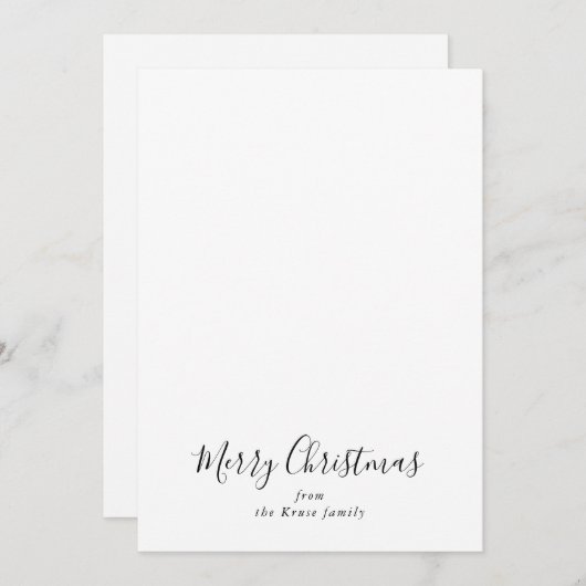 ミニマシンプルリスト白黒メリークリスマス シーズンカード (正面/裏面)