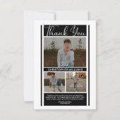 ミニマシンプルリスト白黒卒業ありがとう サンキューカード (正面)