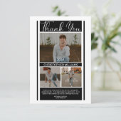 ミニマシンプルリスト白黒卒業ありがとう サンキューカード (スタンド正面)