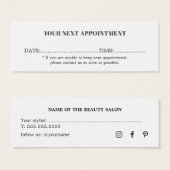 ミニマシンプルリスト白黒美しいサロン (正面&裏面)