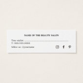 ミニマシンプルリスト白黒美しいサロン (裏面)