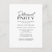 ミニマシンプルリスト白黒退職パーティー ポストカード (正面)