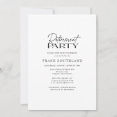 ミニマシンプルリスト白黒退職パーティー 招待状 (正面)