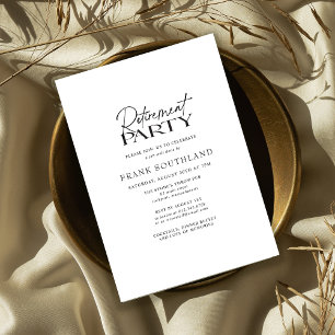 ミニマシンプルリスト白黒退職パーティー 招待状