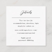 ミニマシンプルリスト白黒rsvp qrコード エンクロージャーカード (裏面)