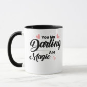 ミニマシンプルリスト私のダーリング魔法マグカップ マグカップ (左)
