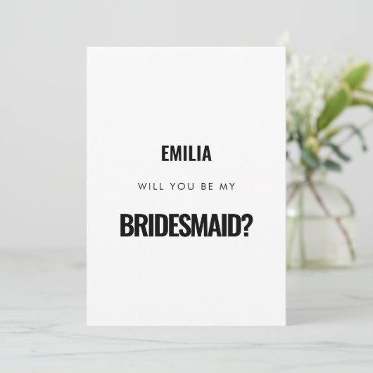 ミニマシンプルリスト私の花嫁メイドのカード 招待状 (スタンド正面)