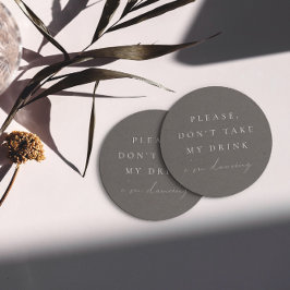 ミニマシンプルリスト私は踊り私の飲み物を取らない ラウンドペーパーコースター