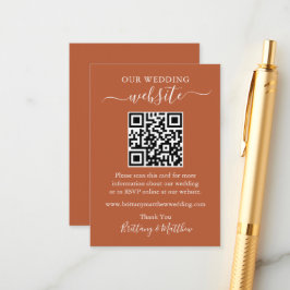 ミニマシンプルリスト結婚のウェブサイトQRテラコッタ エンクロージャーカード