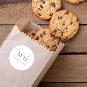 ミニマシンプルリスト結婚のモノグラムテンプレート ラウンドシール