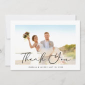 ミニマシンプルリスト結婚の写真ありがとう サンキューカード (正面)