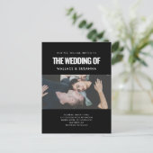 ミニマシンプルリスト結婚の写真招待 ポストカード (スタンド正面)