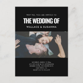 ミニマシンプルリスト結婚の写真招待 ポストカード