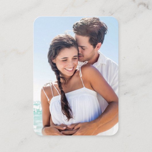 ミニマシンプルリスト結婚のWebサイト写真QRティール(緑がかった色) エンクロージャーカード (裏面)