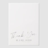 ミニマシンプルリスト結婚スクリプ感謝していトのオーバーレイ ベラム紙招待状 (正面)