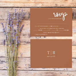 ミニマシンプルリスト結婚テラコッタ 出欠カード