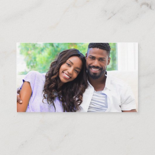 ミニマシンプルリスト結婚フォトのQRペリウィンクルRSVP エンクロージャーカード (裏面)