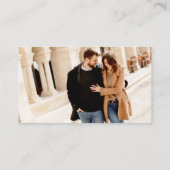 ミニマシンプルリスト結婚フォトQRコーラルRSVP エンクロージャーカード (裏面)