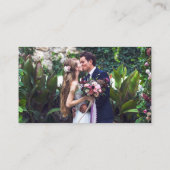 ミニマシンプルリスト結婚フォトQRパープルRSVP エンクロージャーカード (裏面)