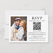 ミニマシンプルリスト結婚フォトQR RSVP カード (正面)