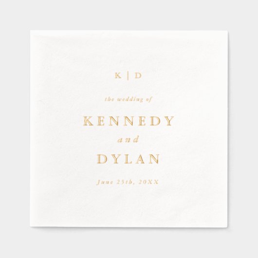 ミニマシンプルリスト結婚モノグラム 箔ナプキン (正面)