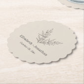 ミニマシンプルリスト結婚リーフ ペーパーコースター (アングル)