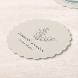 ミニマシンプルリスト結婚リーフ ペーパーコースター