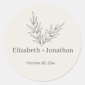 ミニマシンプルリスト結婚リーフ ラウンドシール (正面)
