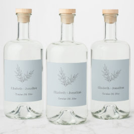 ミニマシンプルリスト結婚リーフ リキュールボトルラベル