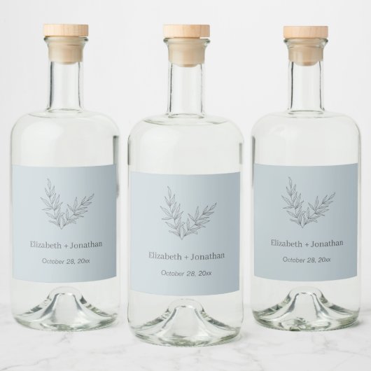 ミニマシンプルリスト結婚リーフ リキュールボトルラベル (ボトル)