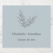 ミニマシンプルリスト結婚リーフ リキュールボトルラベル (シングルラベル)