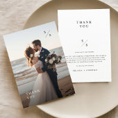 ミニマシンプルリスト縦型結婚写真 サンキューカード