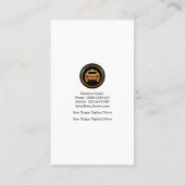 ミニマシンプルリスト縦型黄色タクシーサービス 名刺 (裏面)